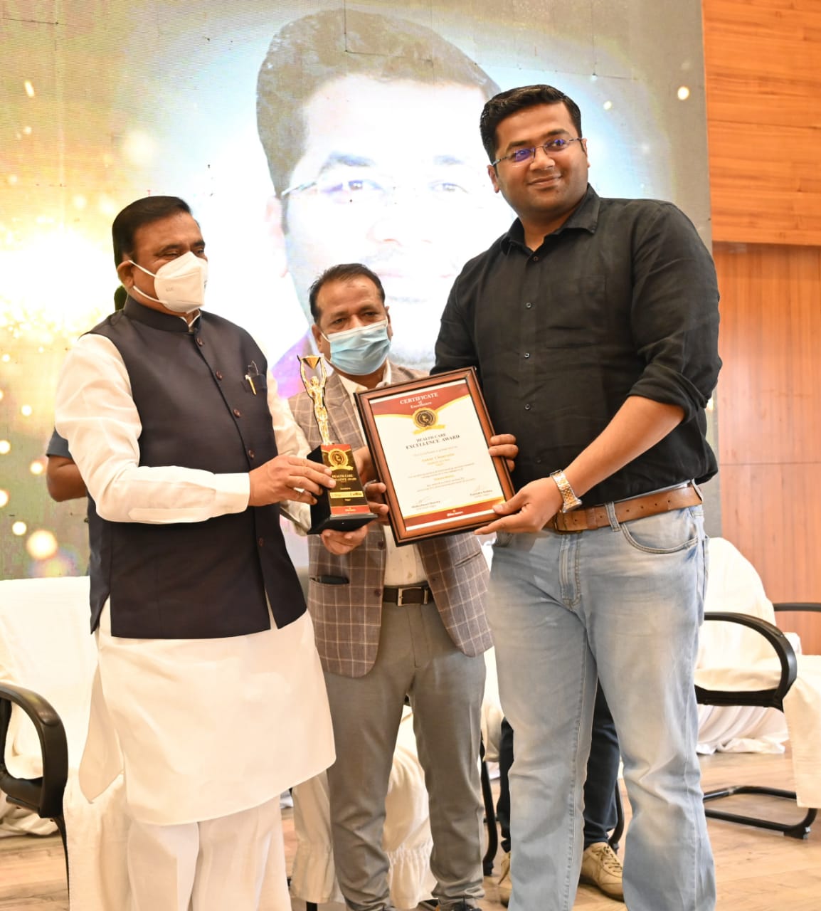 Image of Er. Ankur being awarded for his achievements